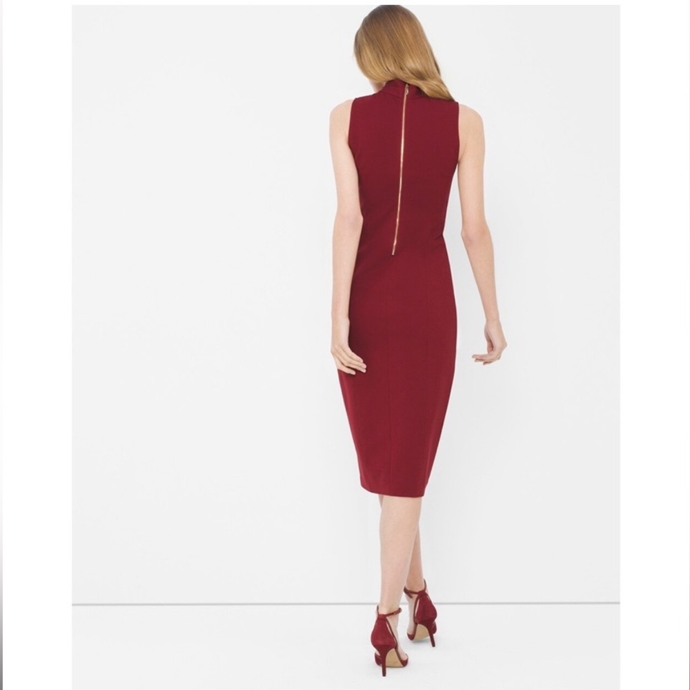 White House Black market Ponte Mock Neck Sheath Dress - Picture 14 of 16
